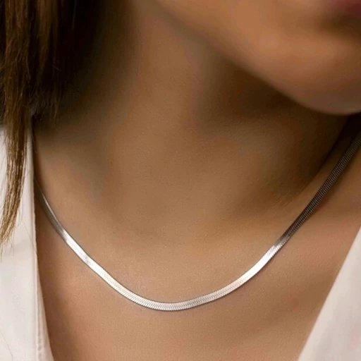 گردنبند ماری 3 میل استیل نقره ای